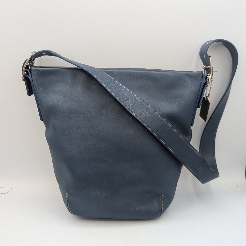 BLUE  Vintage Coach Legacy Soho Duffle Sac Slate Blue Leather